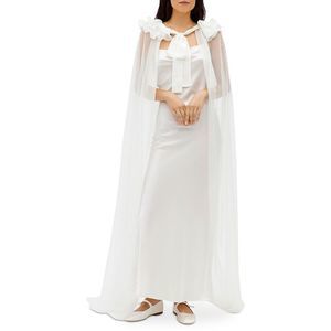 Sleeper Womens White Nightwear Cape Long Robe Loungewear